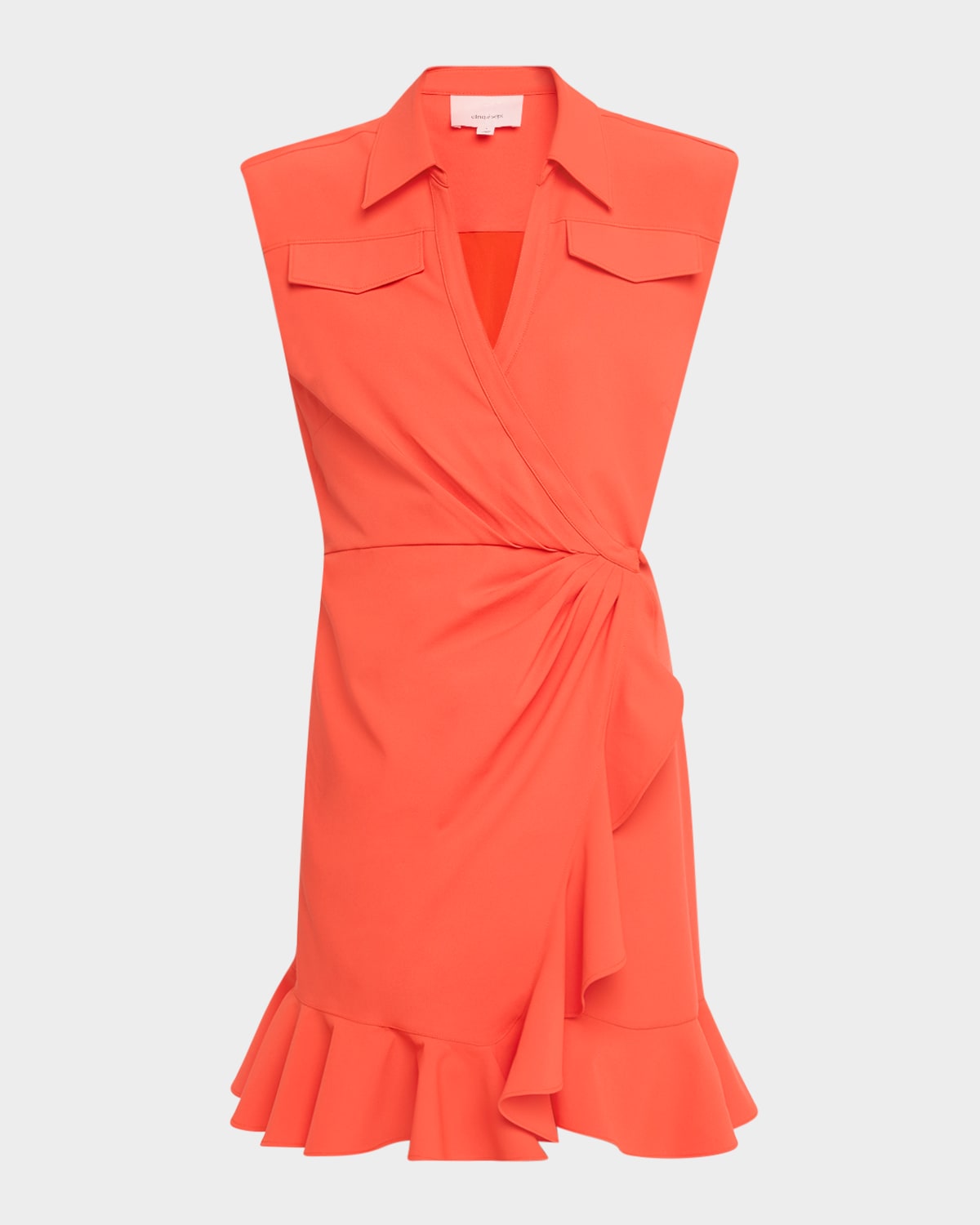 Shop Cinq À Sept Zenni Sleeveless Mini Shirtdress In Cherry Tomato