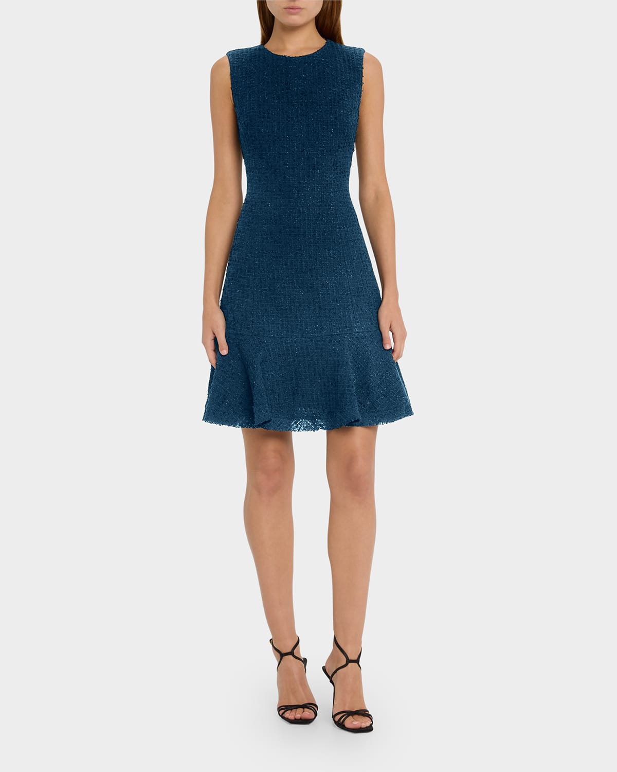 Kobi Halperin Maui Sleeveless Tweed Sheath Dress In Navy