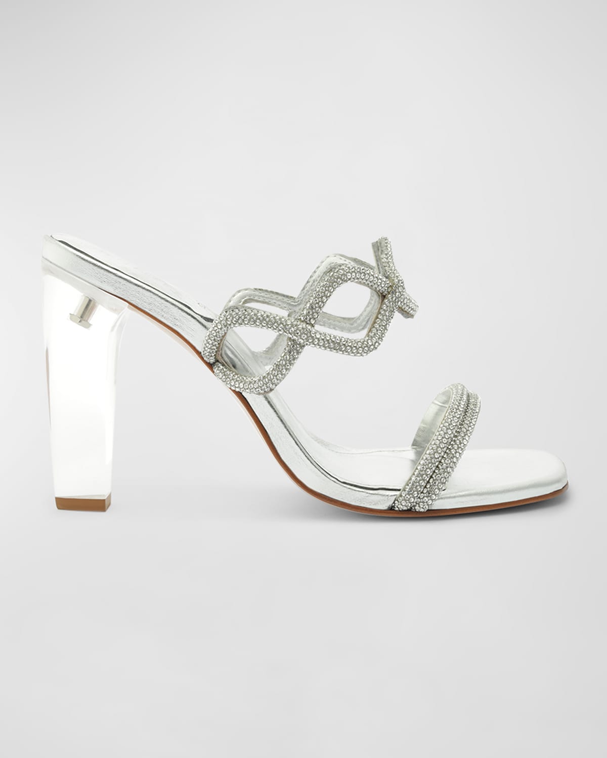 Schutz Arabella Glam Embellished Slide Sandal In Cris/tran(prat