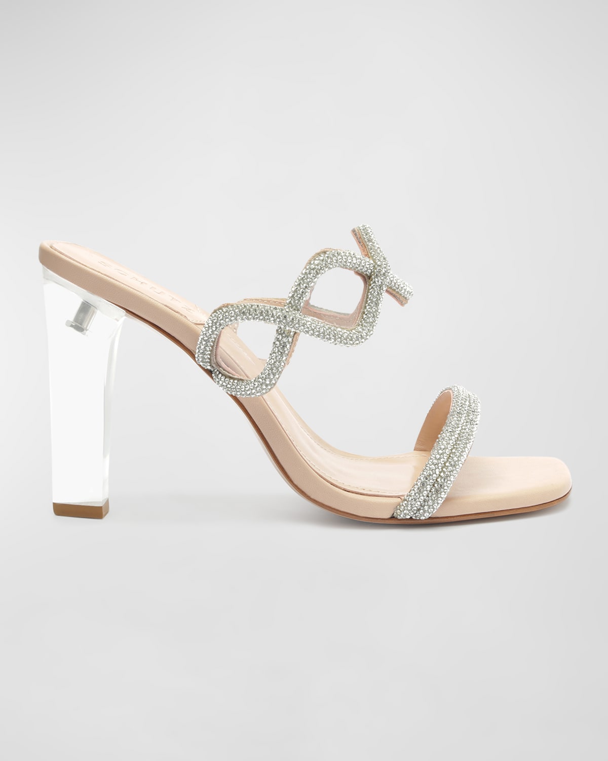 Schutz Arabella Glam Embellished Slide Sandal In Cris/tra(sw Ro