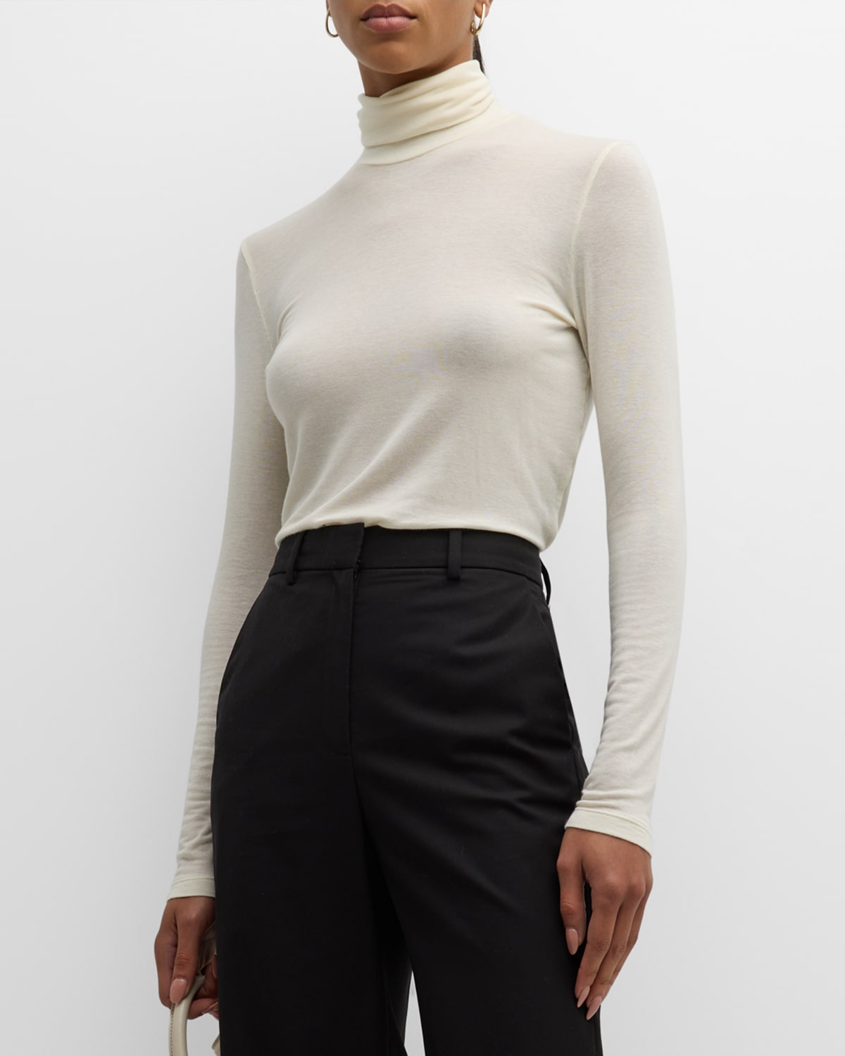 Agolde Pascale Turtleneck Top In Oat Milk