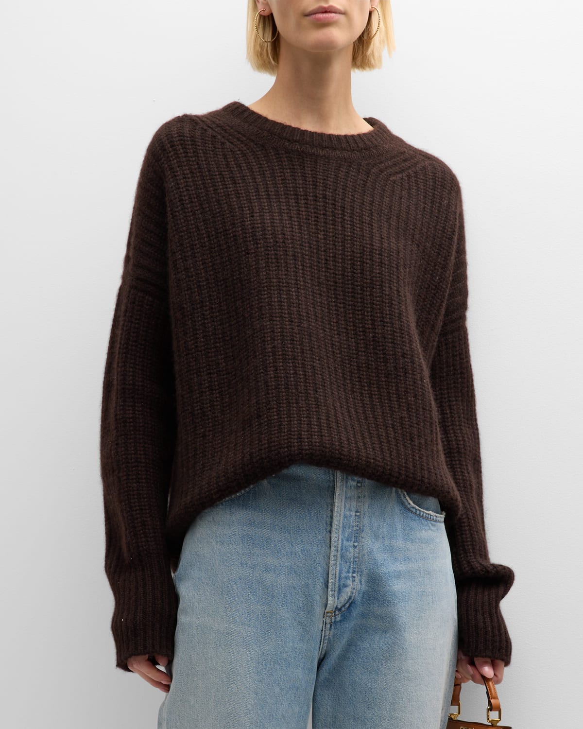 La Ligne Toujours Ribbed Cashmere Sweater In Chocolate