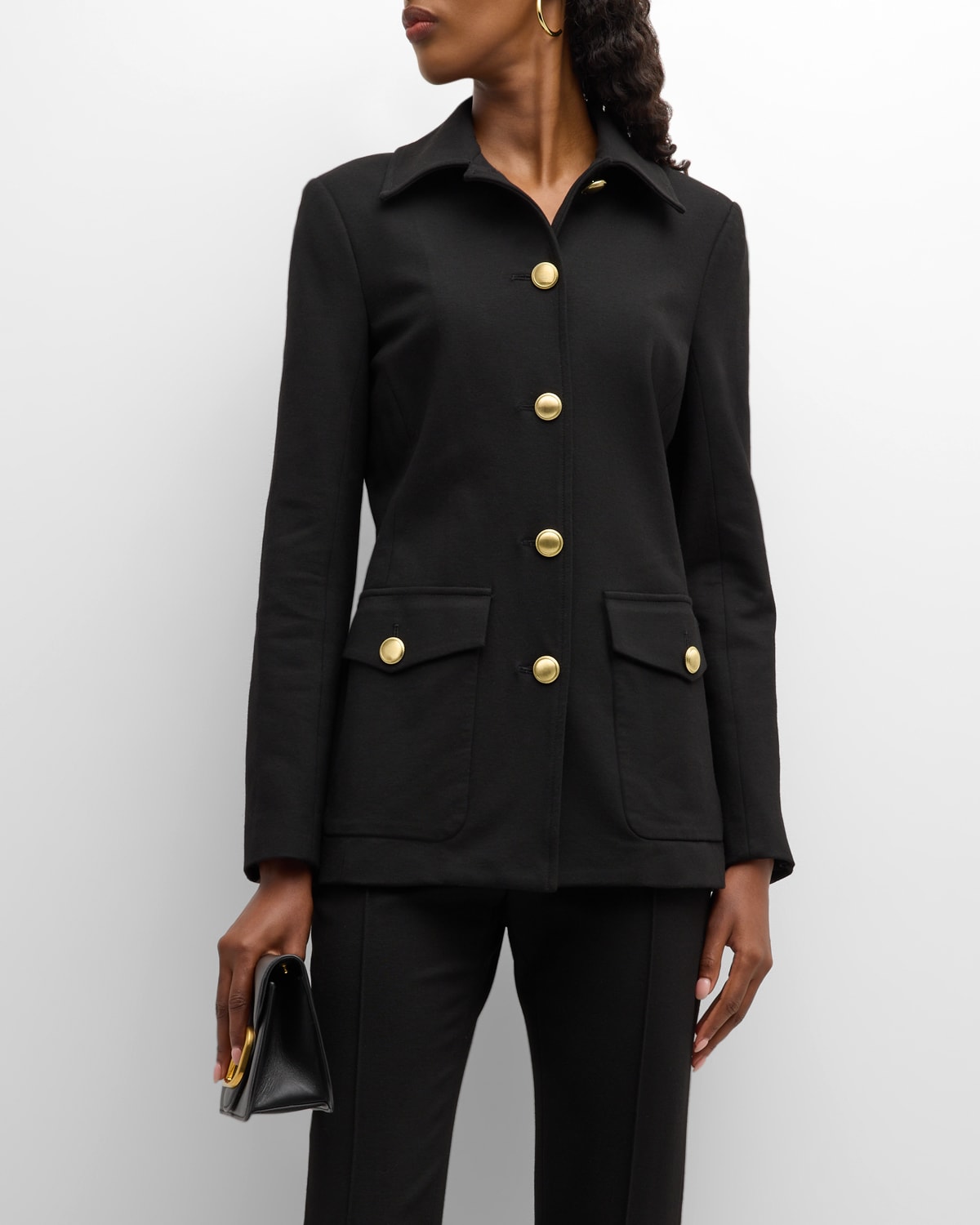 Rosetta Getty Button-up Tailored Jacket In Black