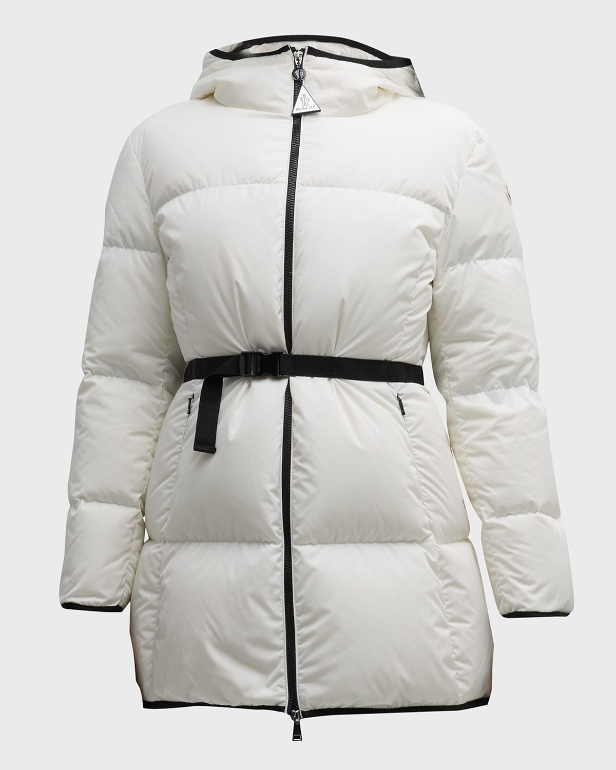 Moncler Sirli Hooded Puffer Jacket In Cream
