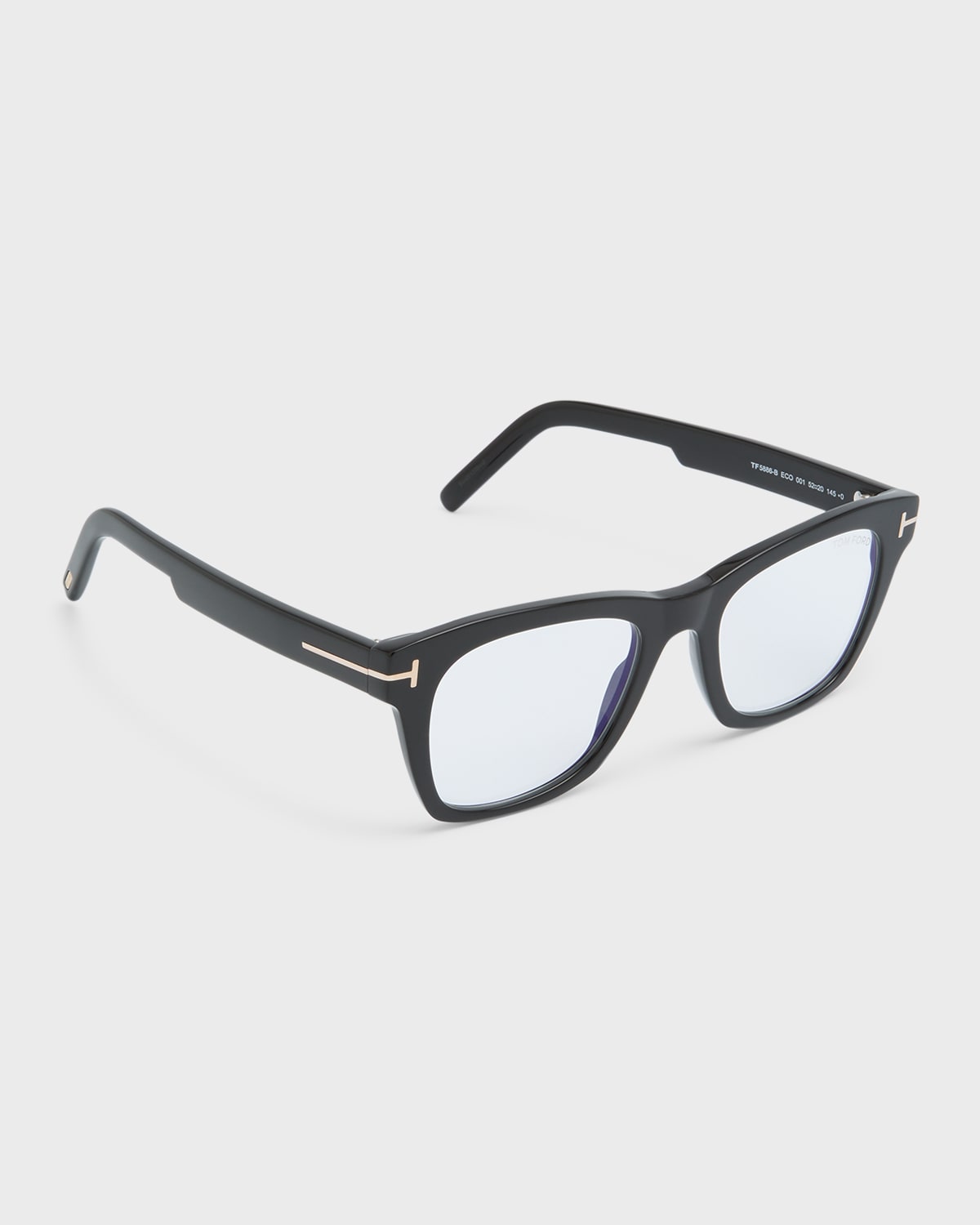 Tom Ford Ft5886 Blue Blocking Acetate & Plastic Square Glasses In Black
