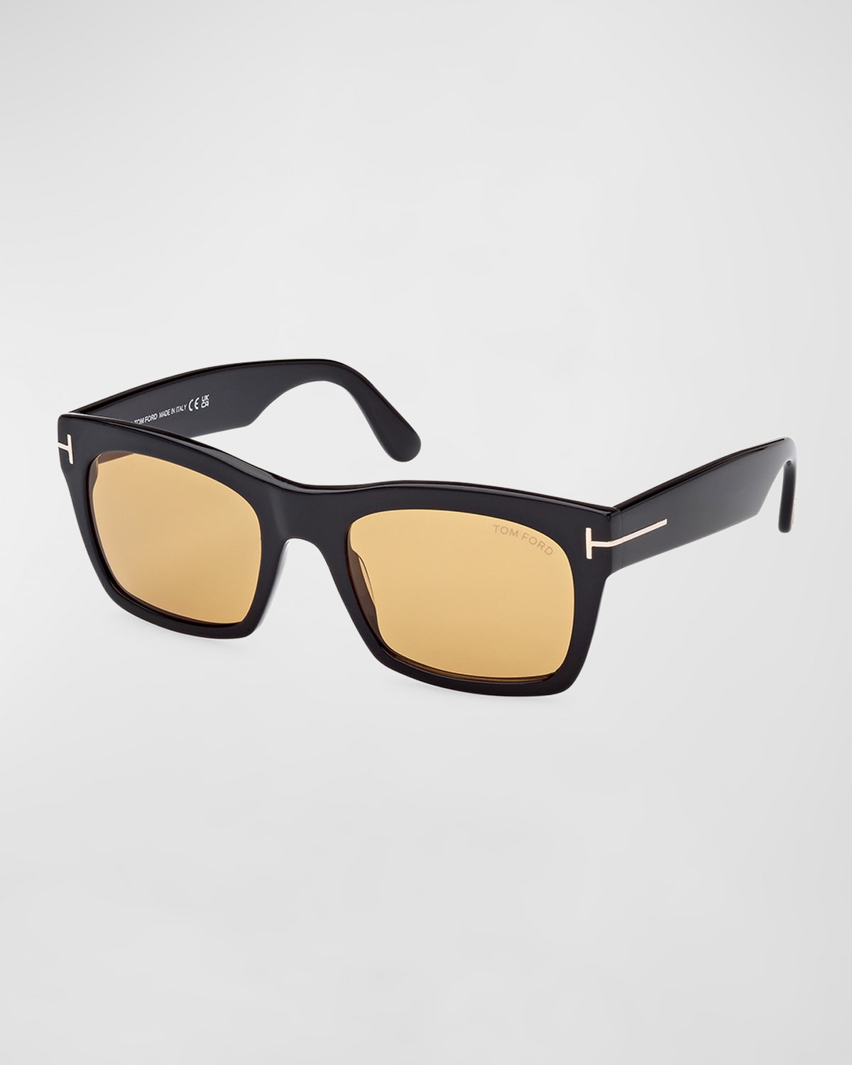 Tom Ford Nico Acetate Square Sunglasses In 01e Black