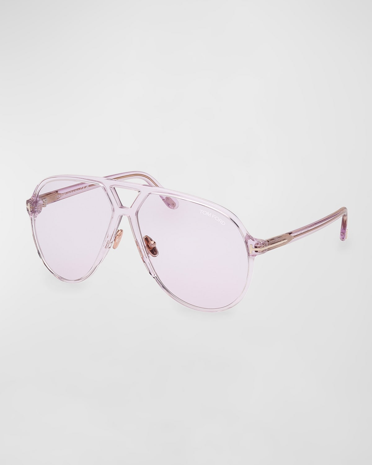 TOM FORD BERTRAND ACETATE & PLASTIC AVIATOR SUNGLASSES