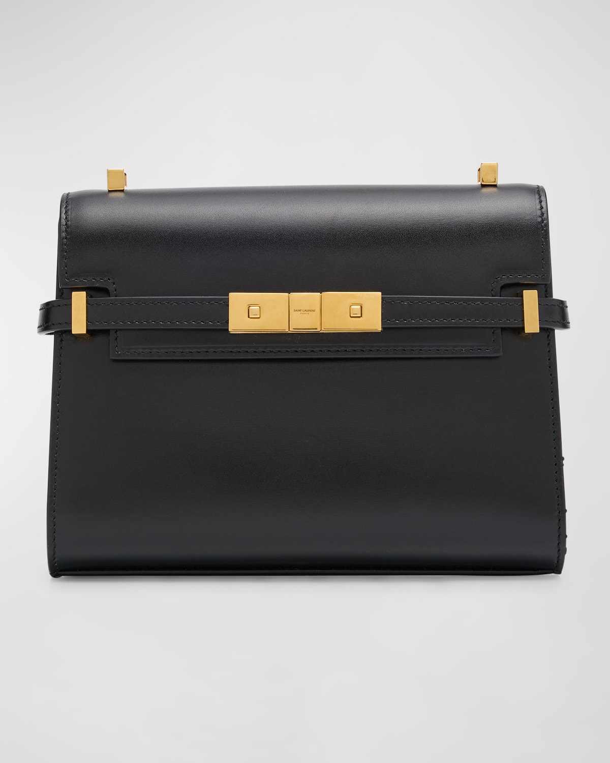 Saint Laurent正規品/送料関税込み Classic Mini Cross Bag Saint Laurent Manhattan Mini Calfskin Crossbody Bag In Black