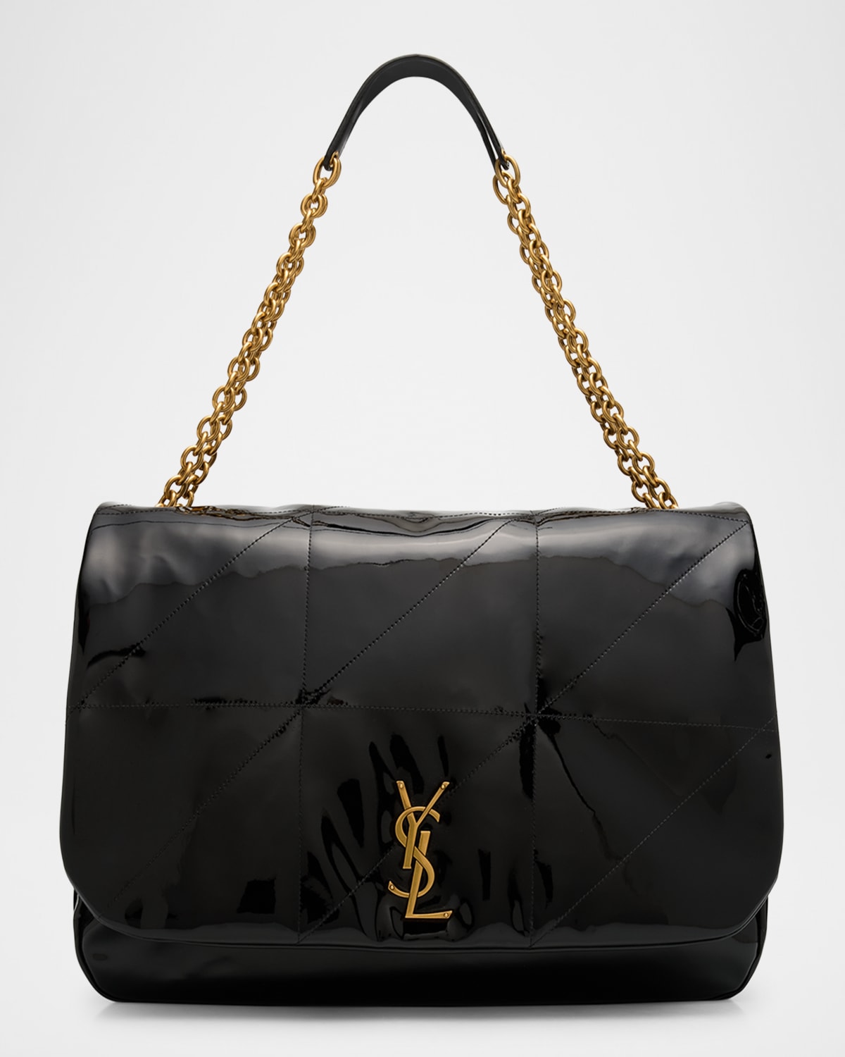 Saint Laurent Jamie Maxi Ysl Patent Patchwork Shoulder Bag