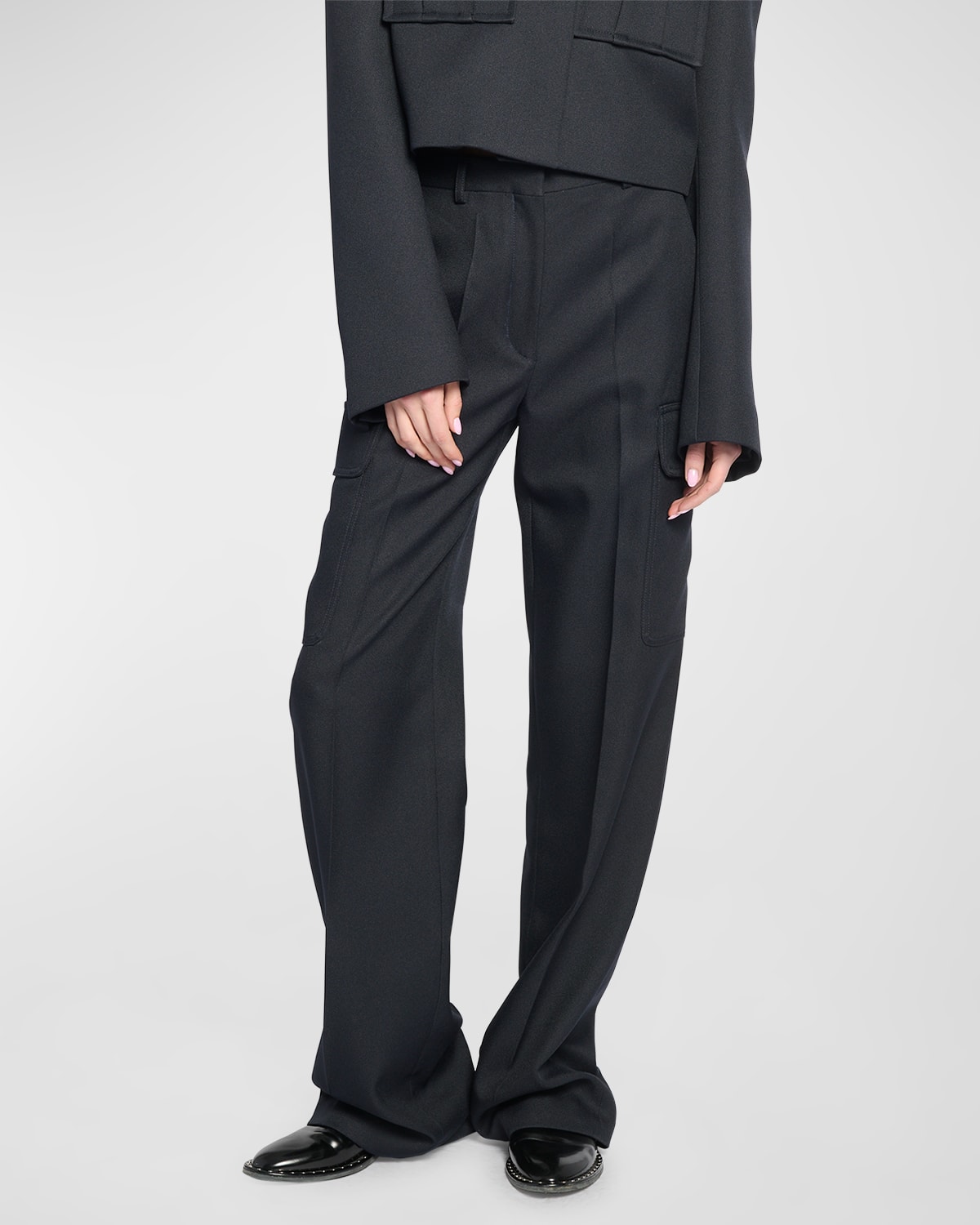 Tailored Straight-Leg Cargo Trousers