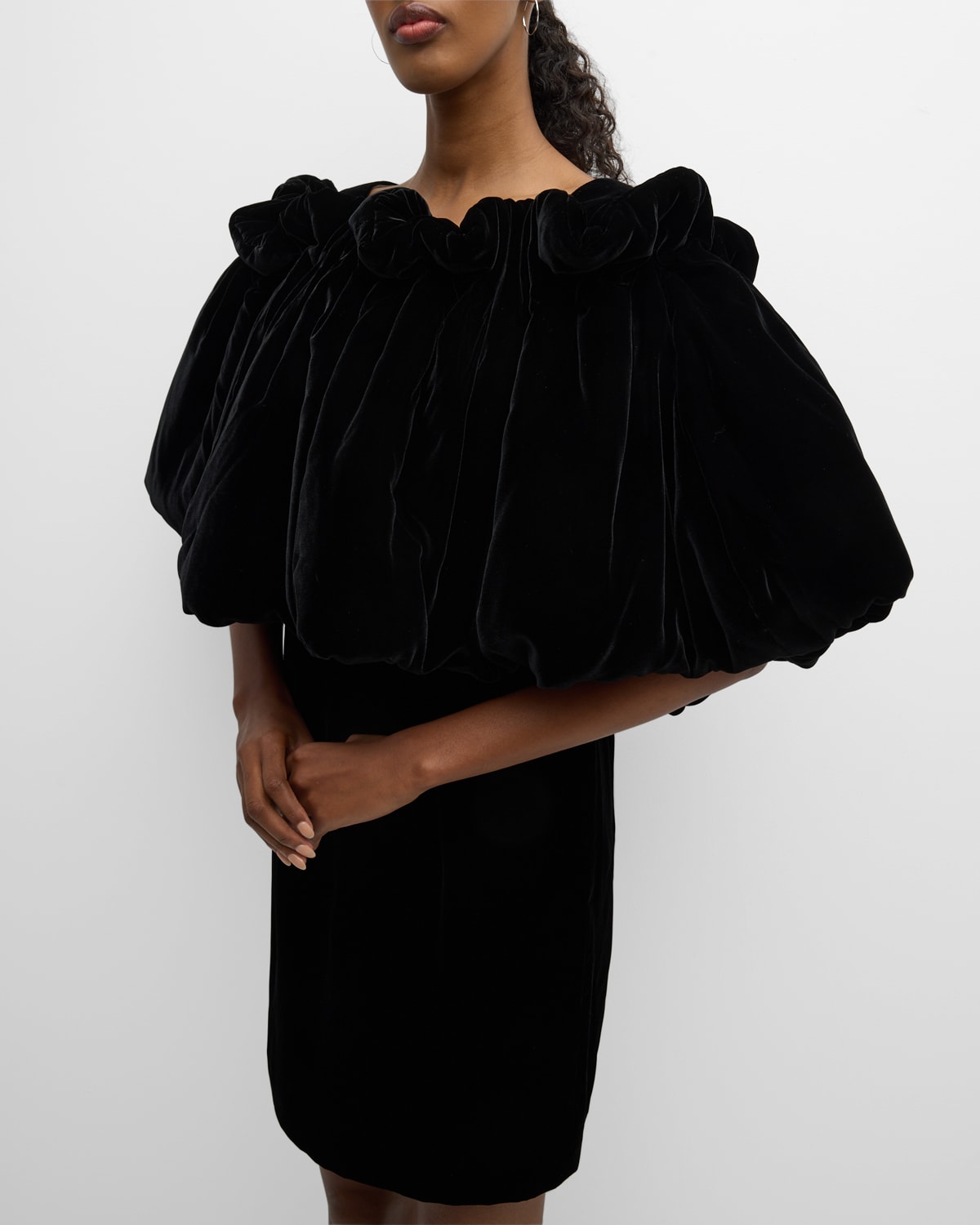 Giorgio Armani Official Store Padded Velvet Collar In Black