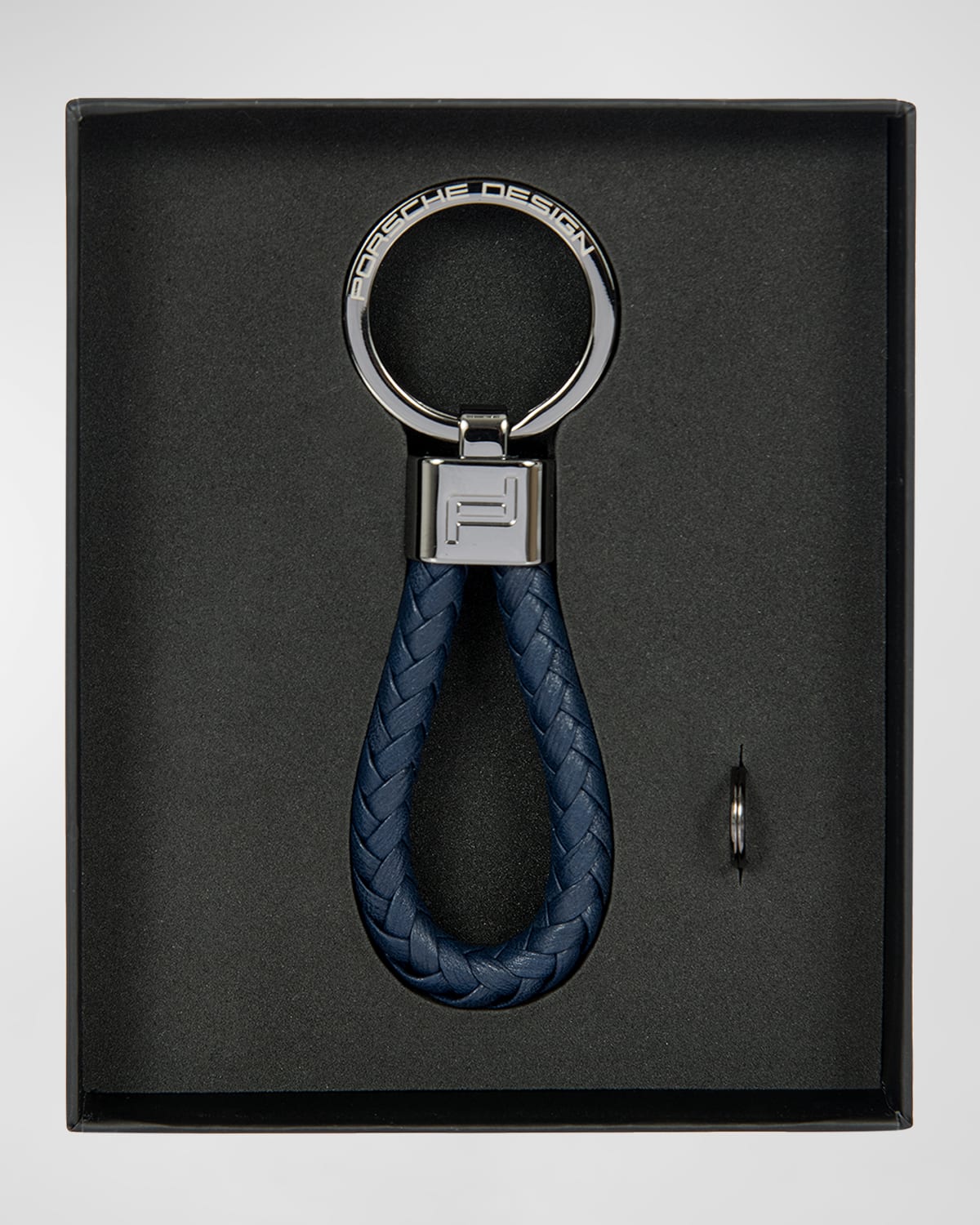 Shop Porsche Design Men's Pd Keyring Leather Cord In Blue Matte