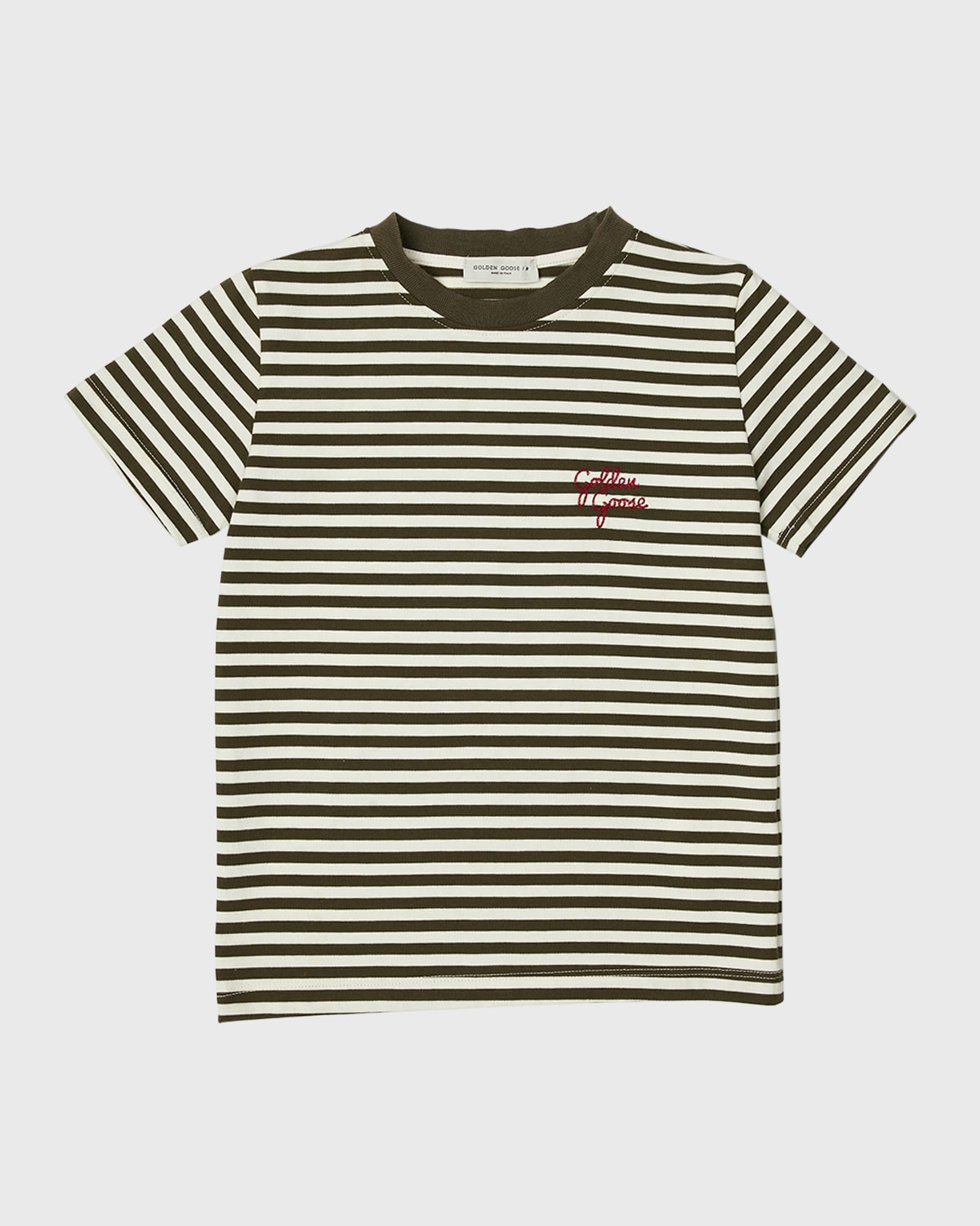 Boy's Logo-Print Striped Jersey T-Shirt, Size 4-10