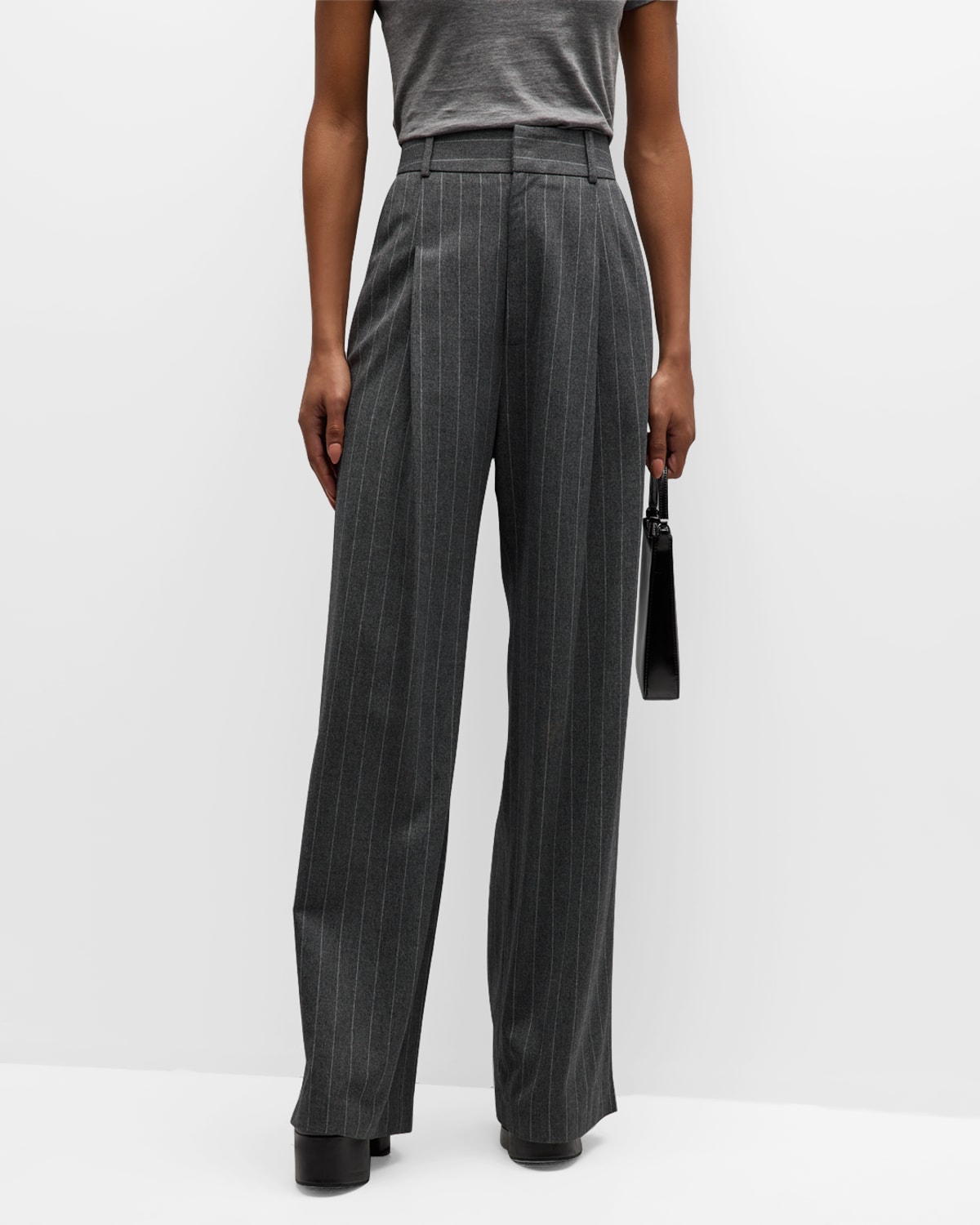 Relaxed Pleated Wool Trousers