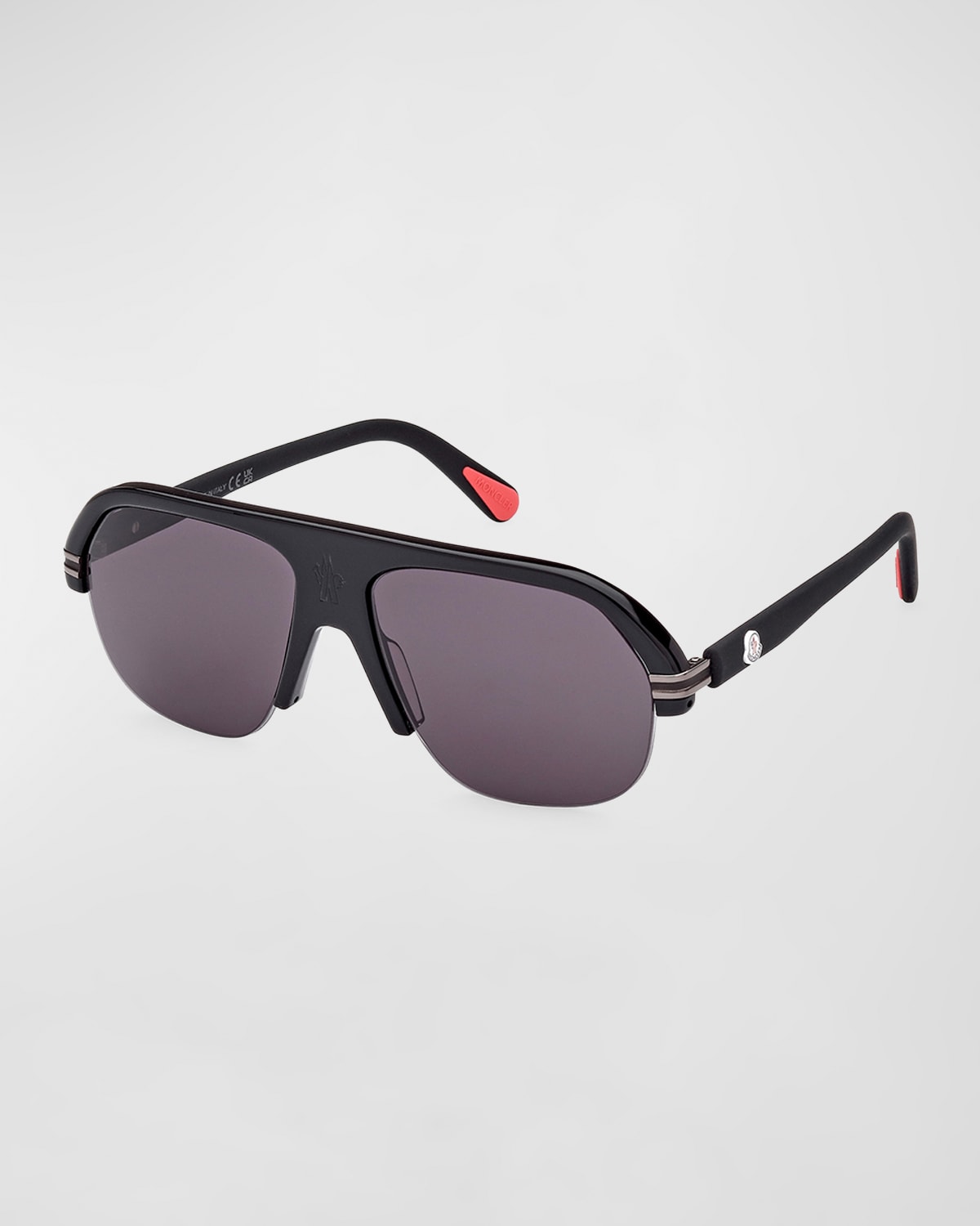 Semi-Rimmed Lodge Acetate & Plastic Aviator Sunglasses