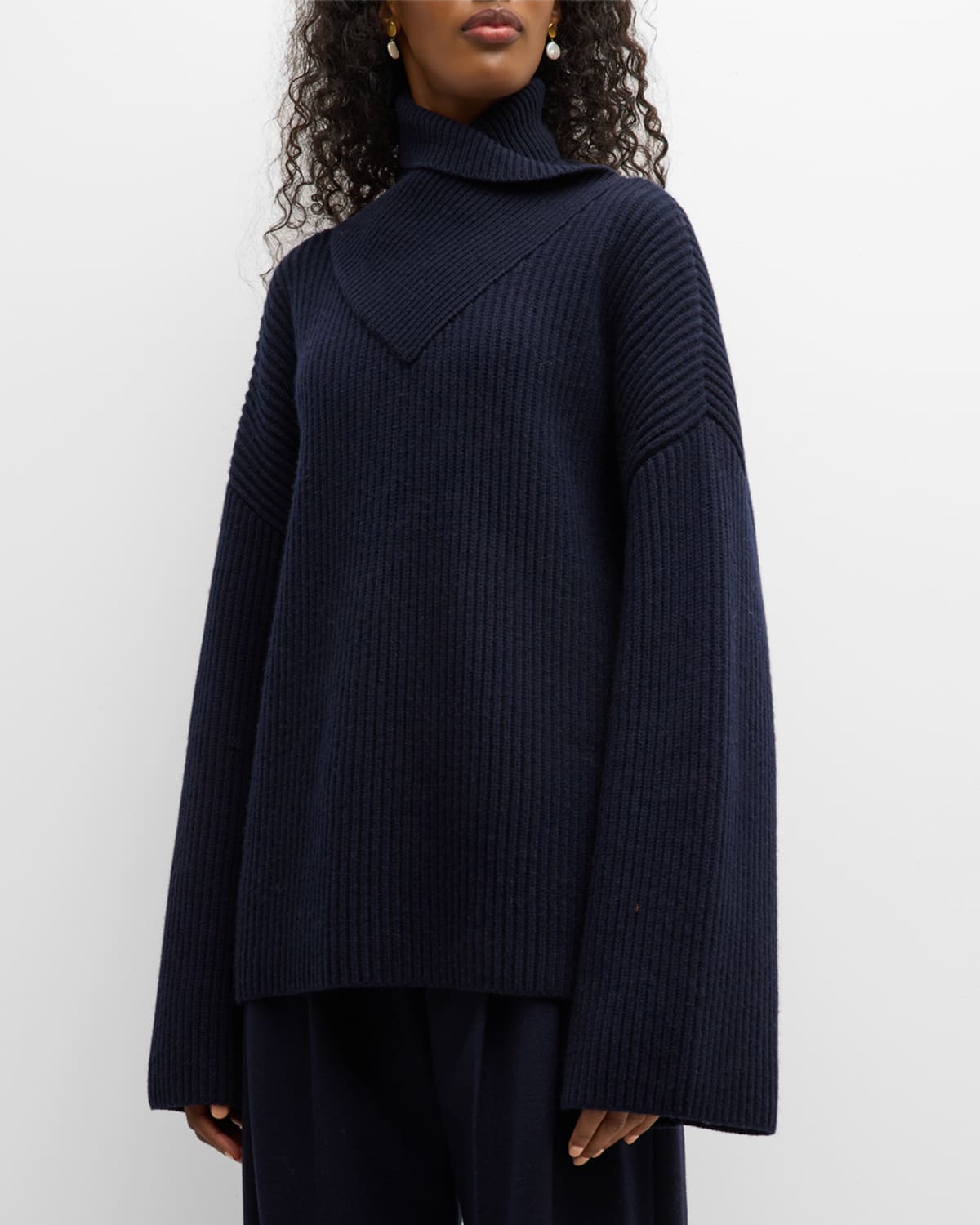 Toteme Wrapped Turtleneck Knit Sweater