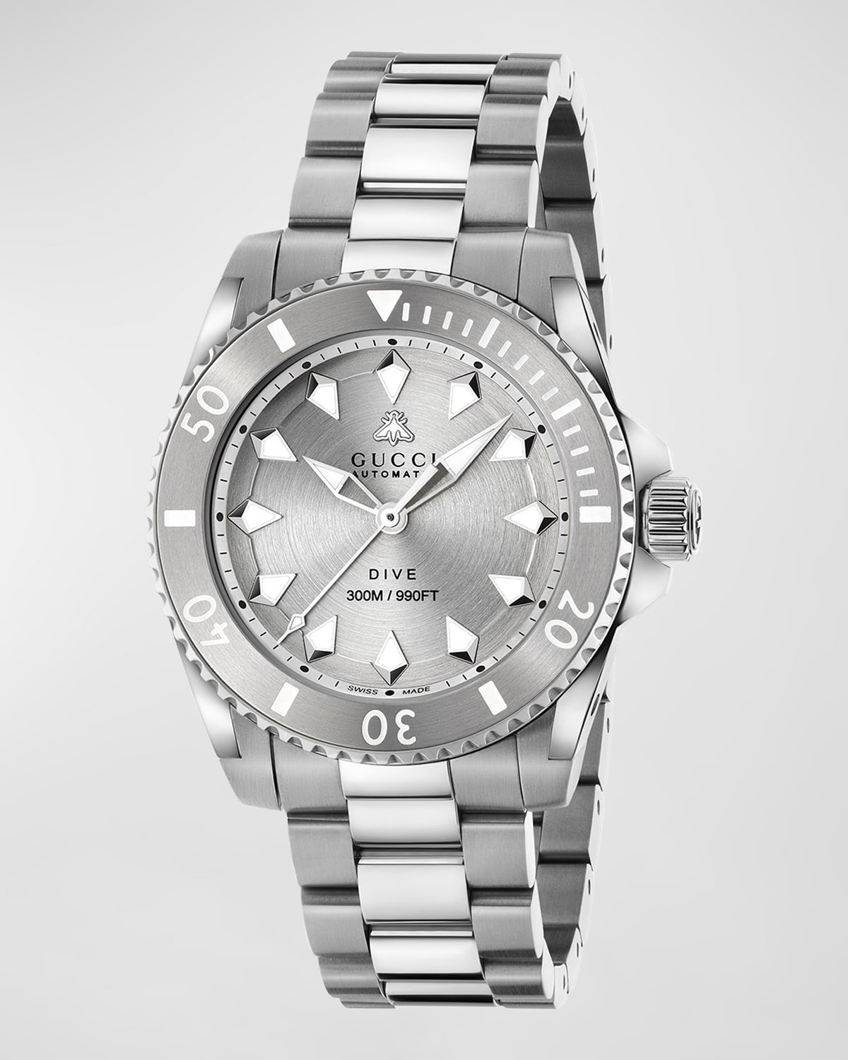 Men's Gucci Dive Steel Bracelet Watch, 40mm