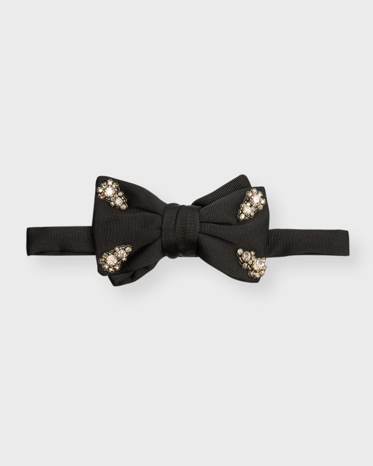 ALEXANDER MCQUEEN MEN'S CRYSTAL-EMBELLISHED SILK BOW TIE