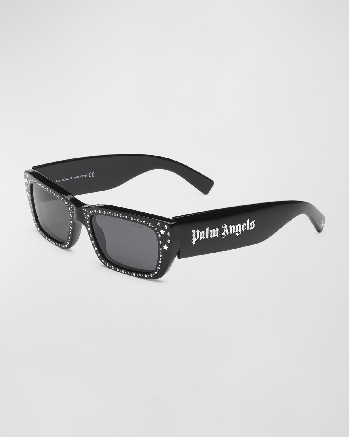 Moncler X Palm Angels Square-frame Sunglasses In Shiny Black Smoke