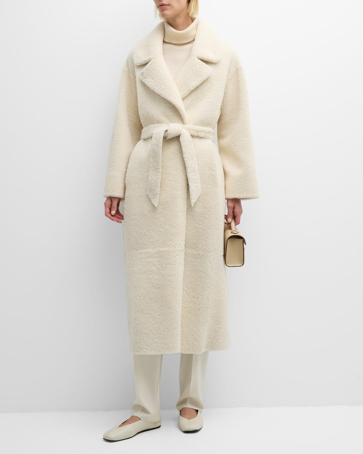 Oversized Shearling Trench Coat