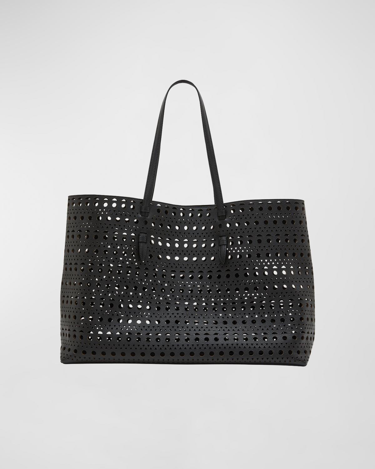 ALAIA Mina 44 Laser-Cut Leather Tote Bag | Smart Closet