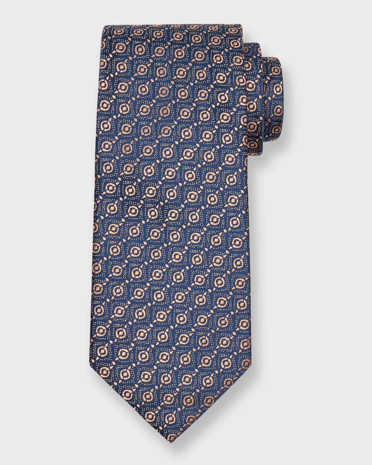 Charvet Men's Woven Geometric Silk Tie In Navy