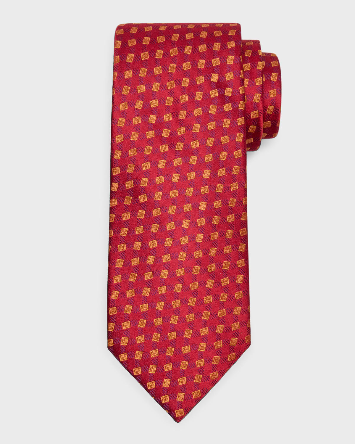 Charvet Men's Woven Geometric Silk Tie In Red