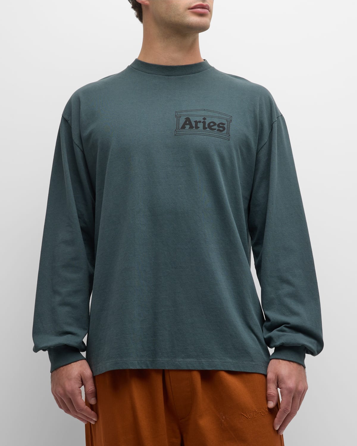 Shop Aries Men's Temple Logo T-shirt In Dark Green