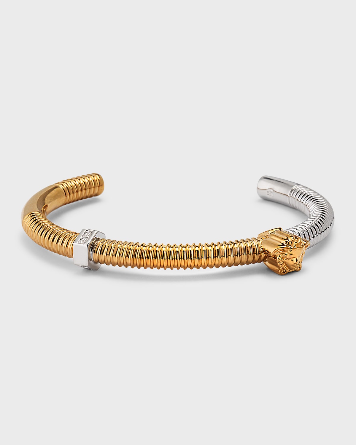 VERSACE MEN'S NUTS AND BOLTS TWO-TONE CUFF BRACELET