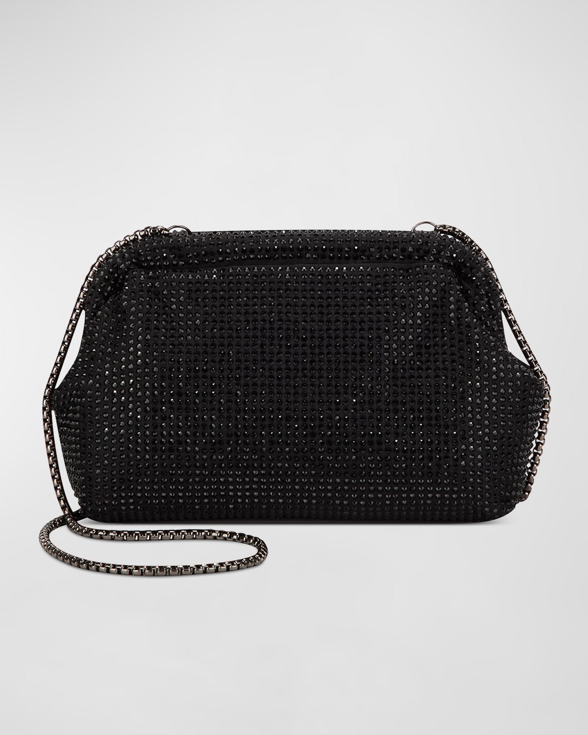 Rafe Brooke Crystal-embellished Satin Frame Clutch In Black