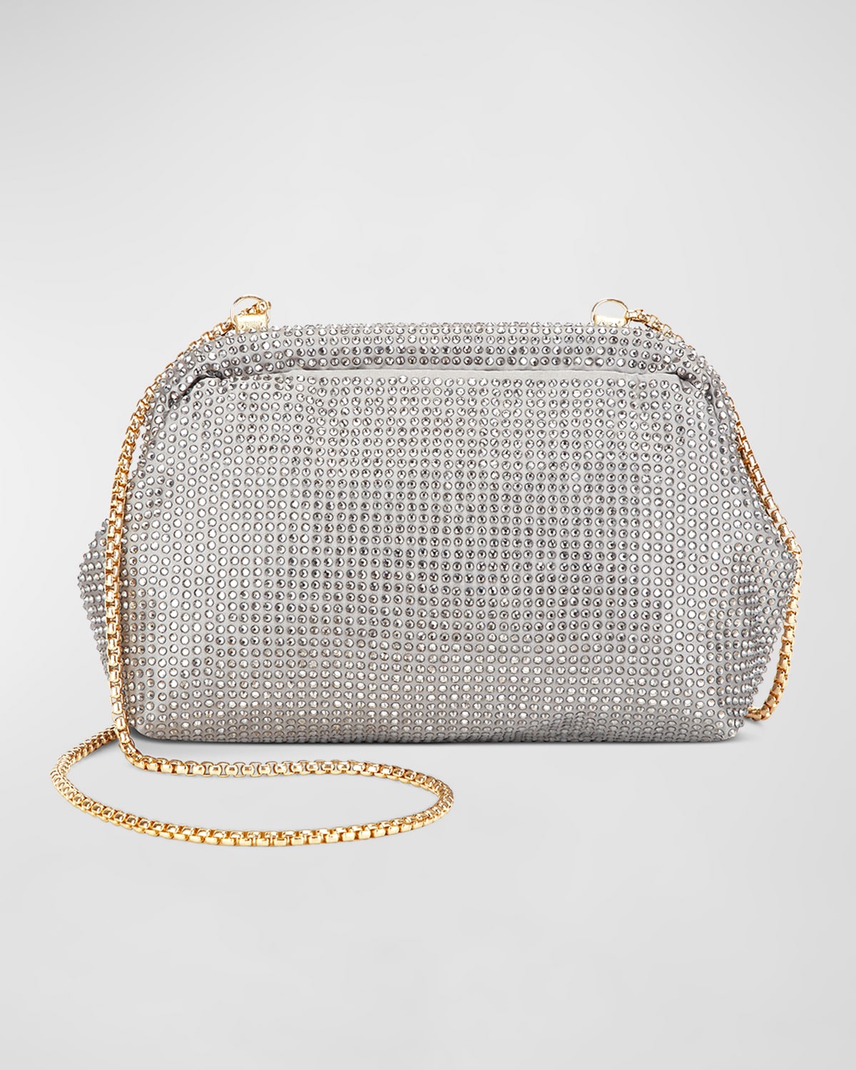 Rafe Brooke Small Frame Embellished Clutch Bag In Light Grey