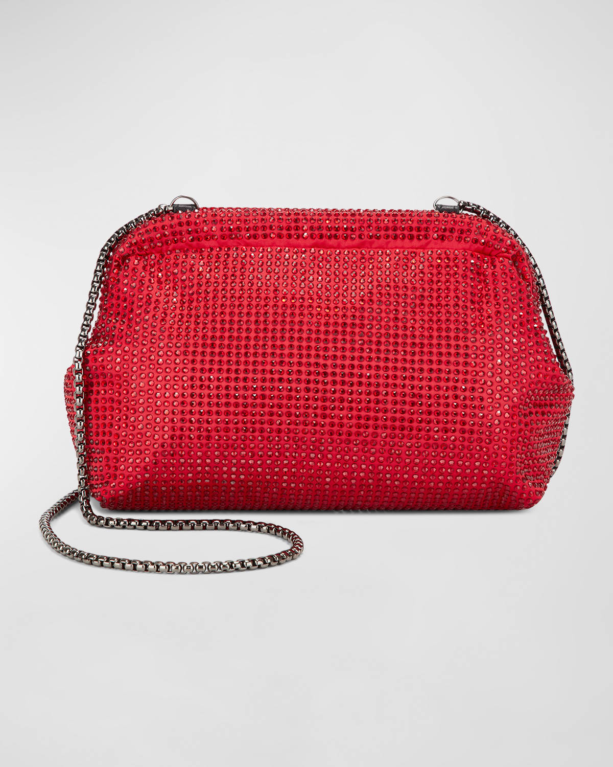 Brooke Crystal-Embellished Satin Frame Clutch