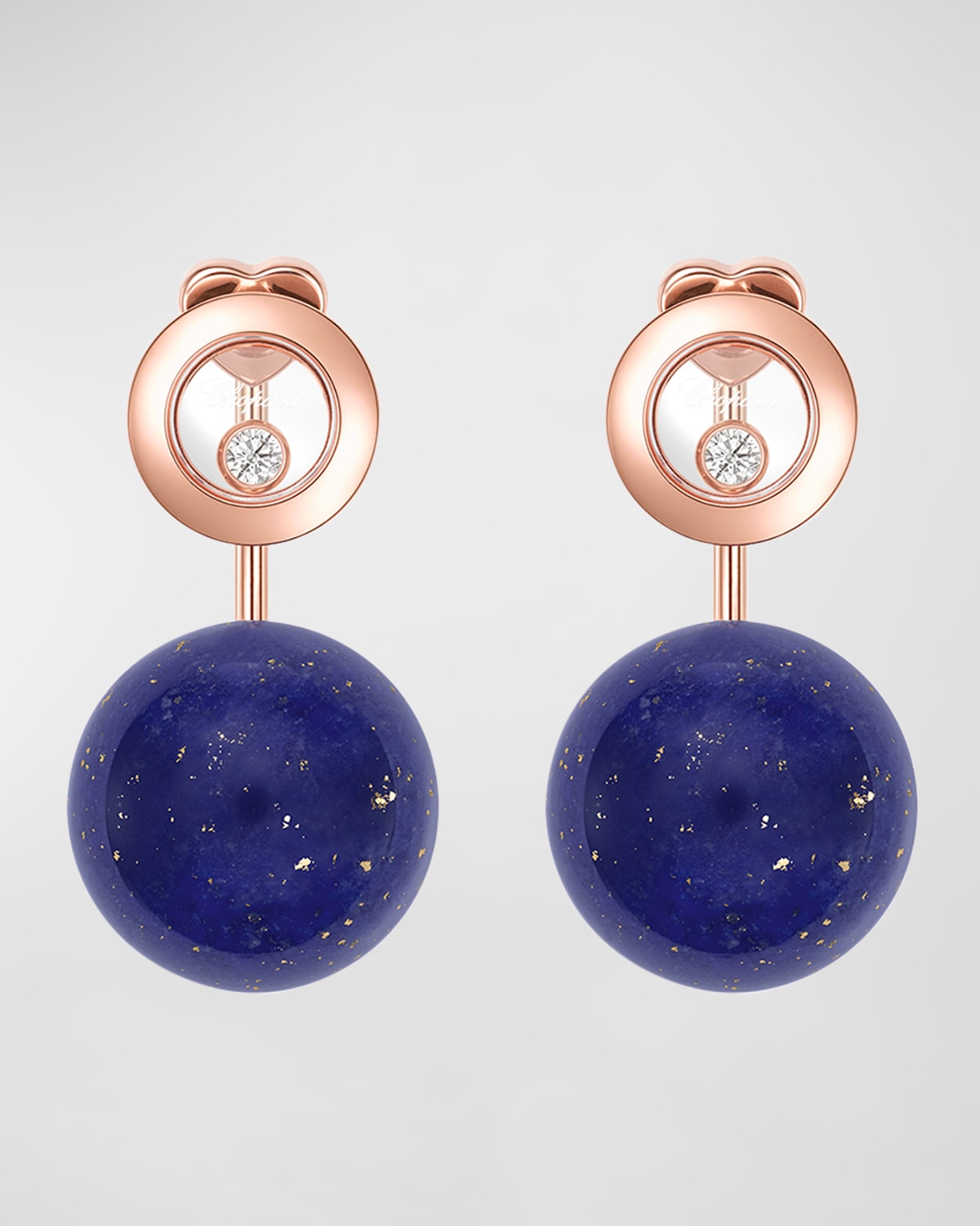 Chopard Happy Diamonds Planet 18K Rose Gold Lapis Lazuli Earrings