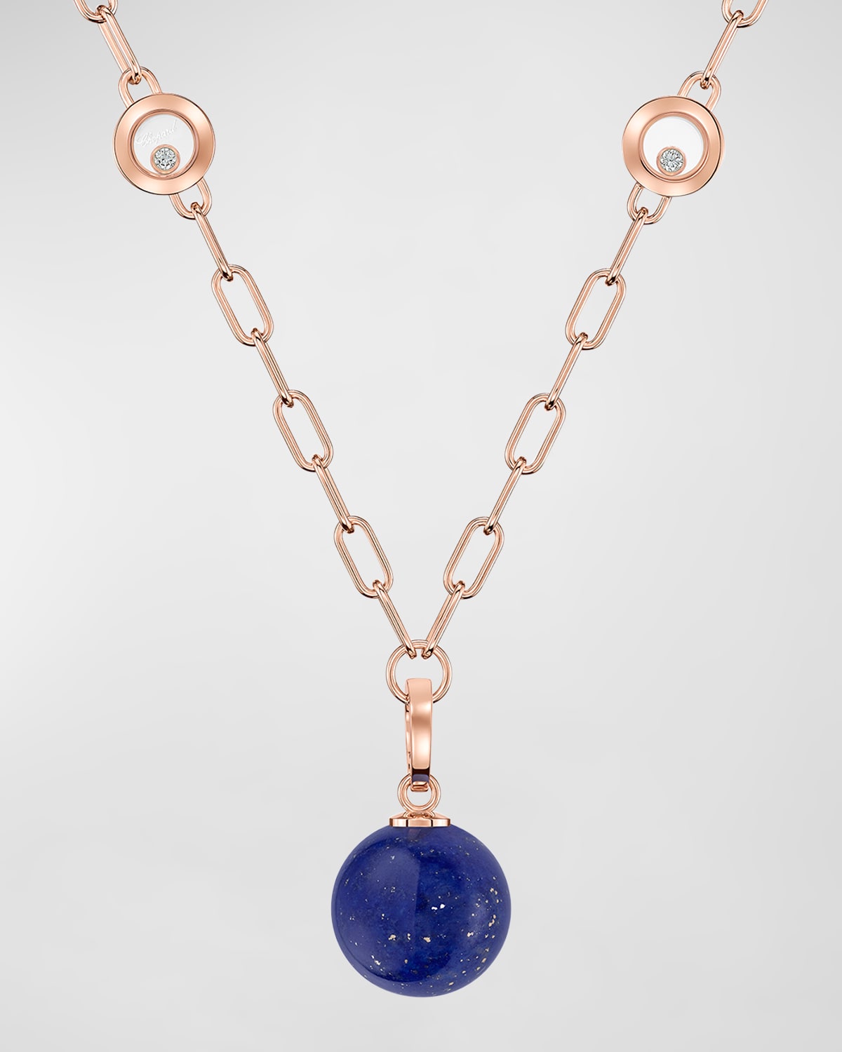 Happy Diamonds Planet 18K Rose Gold Lapis Lazuli Necklace