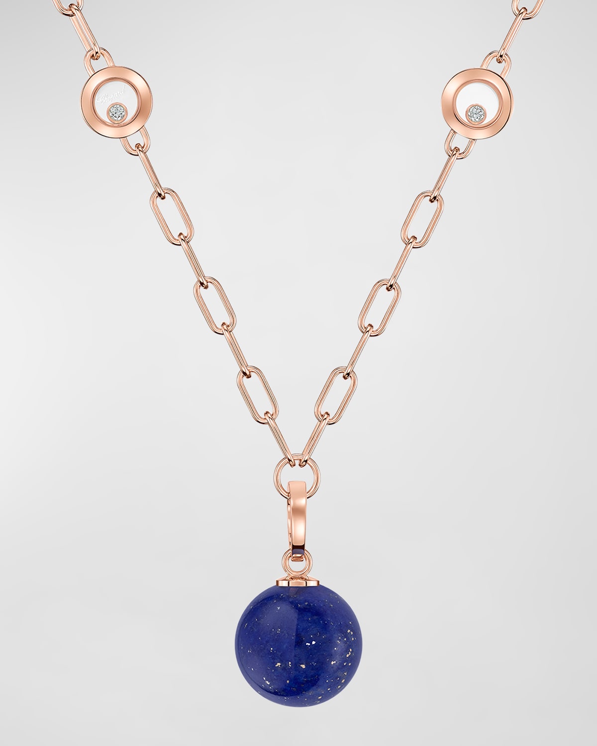 Chopard Happy Diamonds Planet 18K Rose Gold Lapis Lazuli Necklace