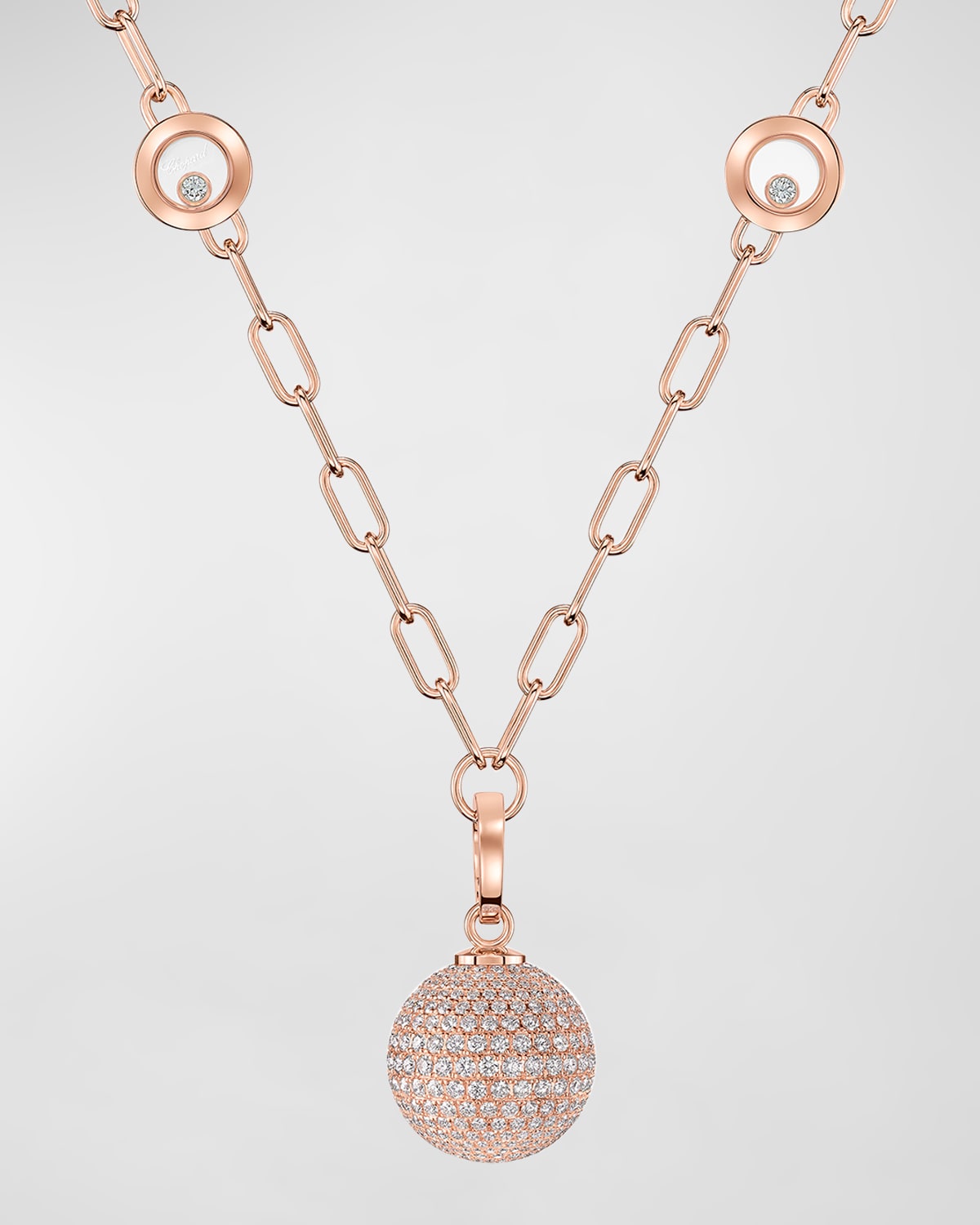 Chopard Happy Diamonds Planet 18k Rose Gold Diamond Necklace