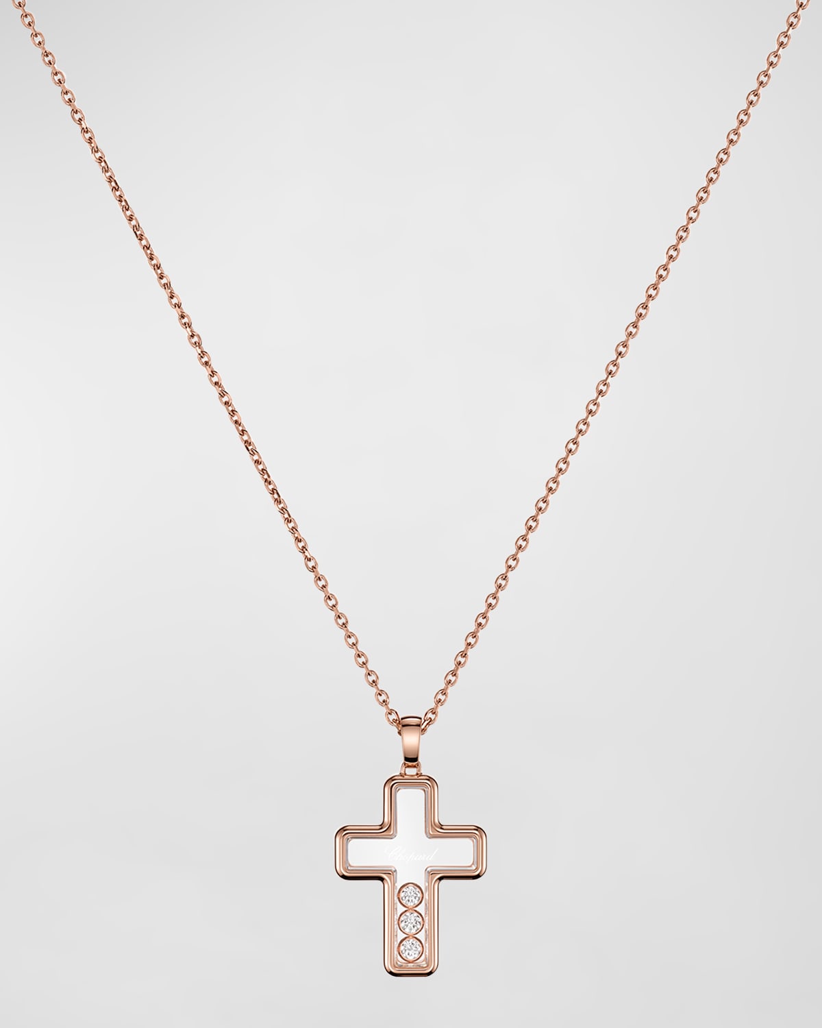 Happy Diamonds 18K Rose Gold Cross Pendant Necklace