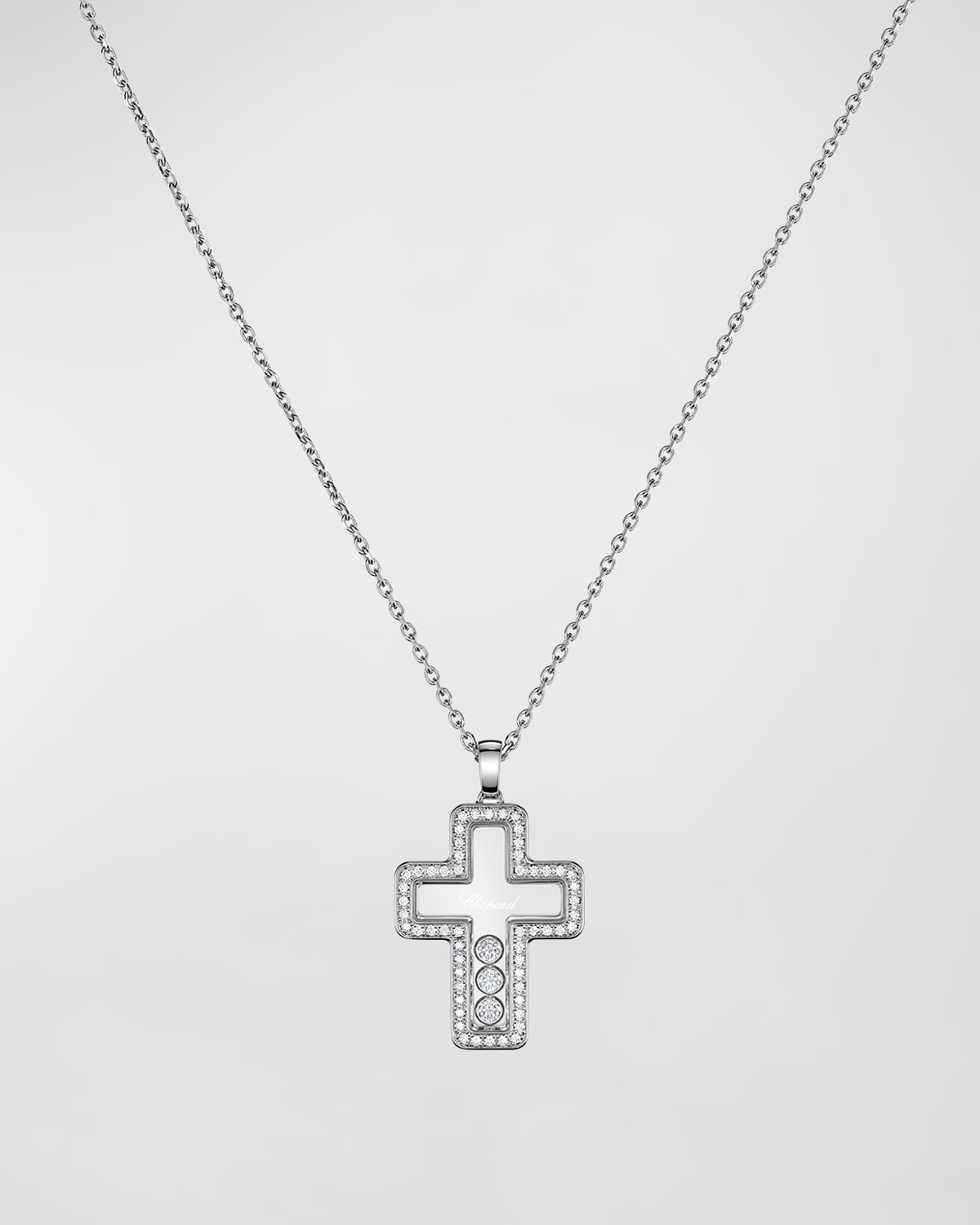 Happy Diamonds 18K White Gold Cross Pendant Necklace
