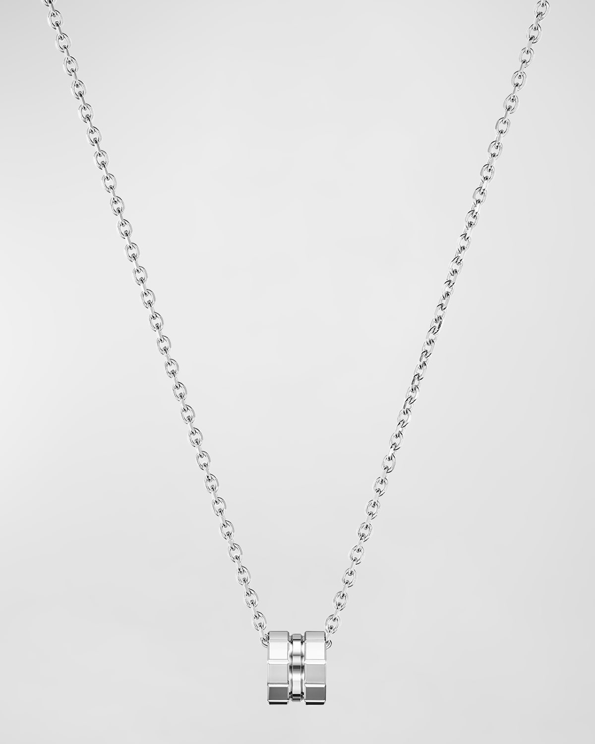 Ice Cube 18K White Gold Pendant Necklace
