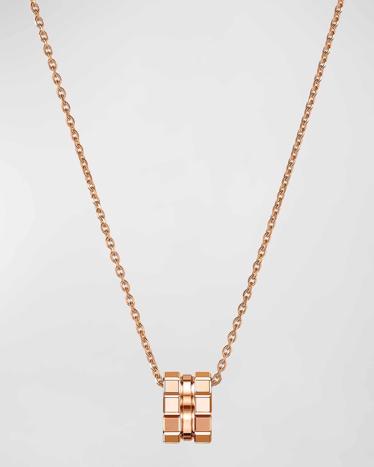 Ice Cube 18K Rose Gold Large Pendant Necklace