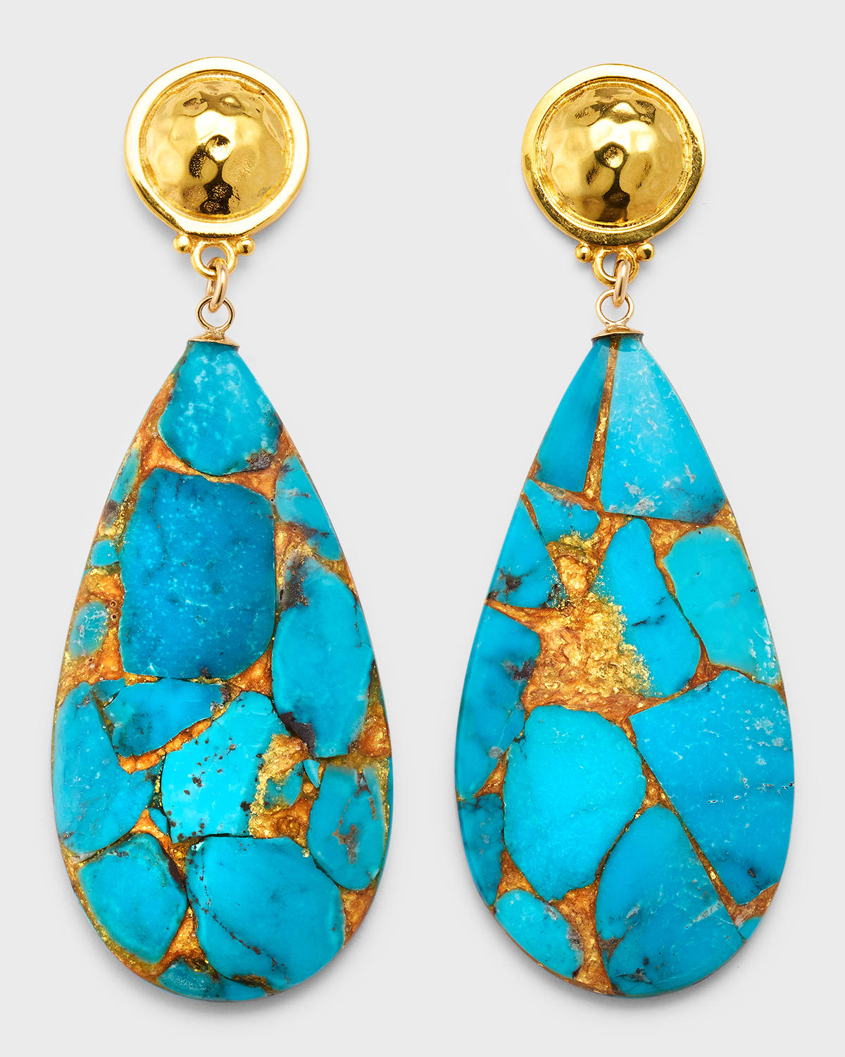 18K Gold-Plated Post Turquoise Drop Earrings