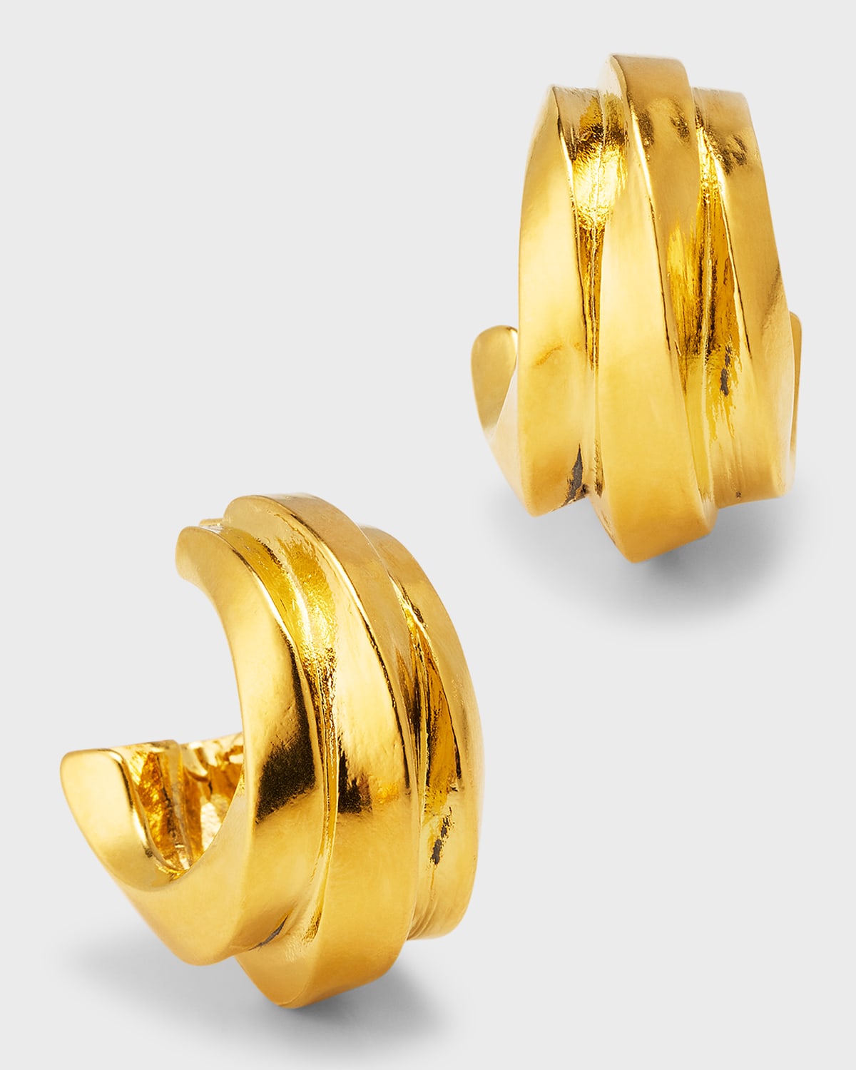 18K Gold-Plated Ripple Post Earrings