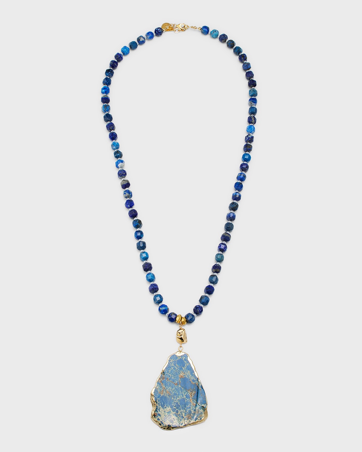 Devon Leigh Long Lapis Blue Pendant Necklace