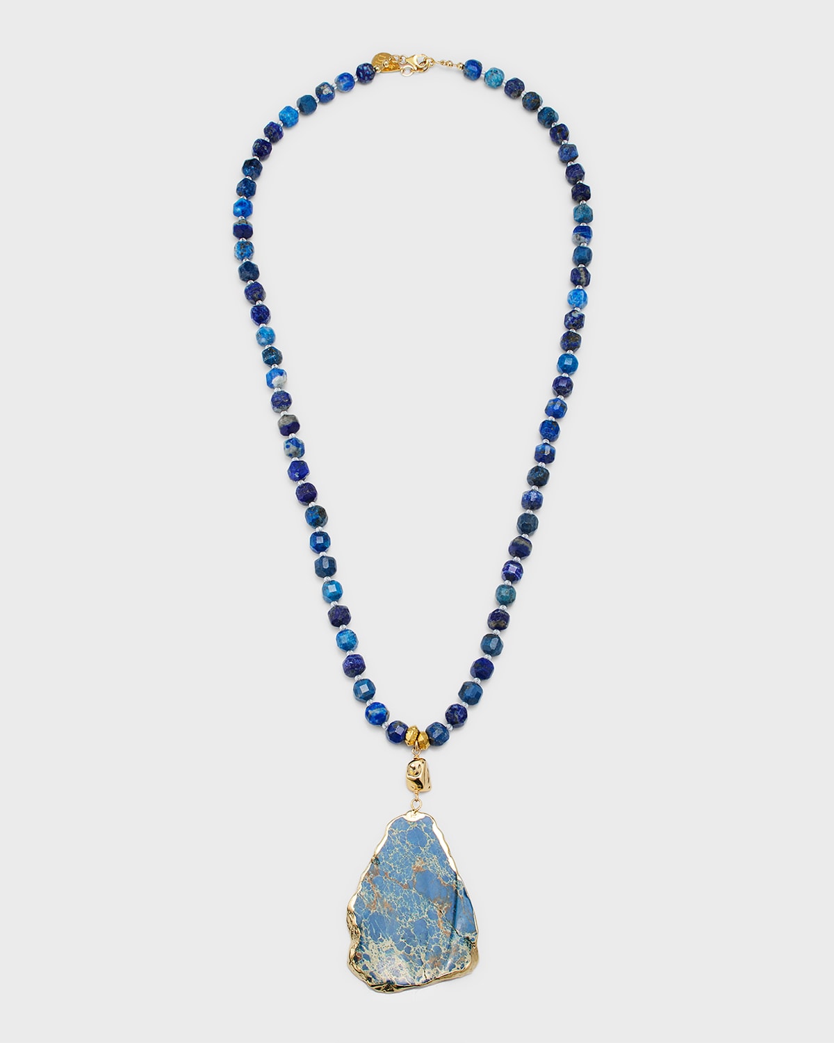 Double-Strand Raw Quartz Necklace, Blue