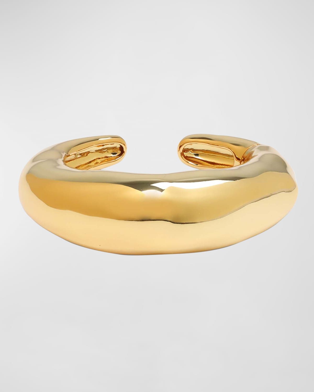 Large Molten Gold Hinged Cuff Bracelet