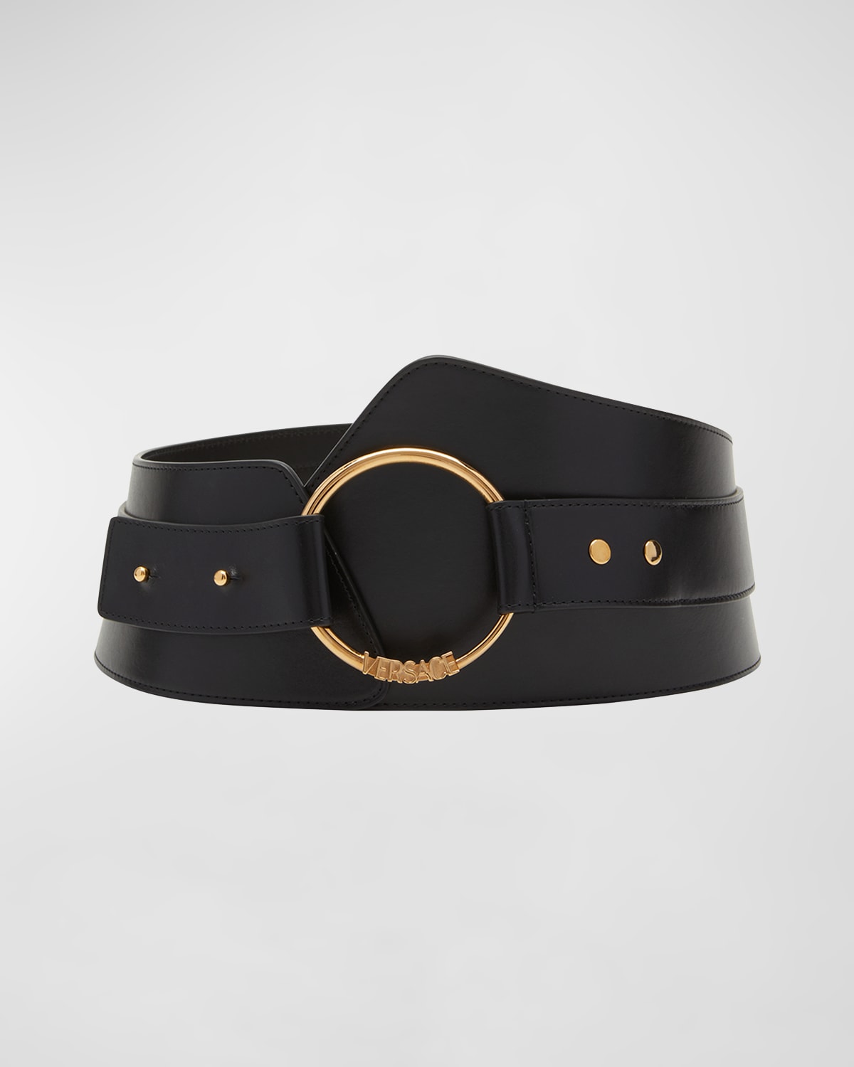 Logo Circle Leather Waist Belt