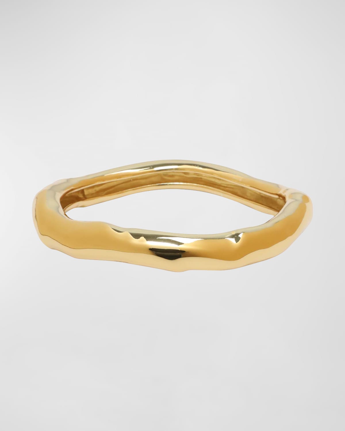 Small Molten Gold Bangle Bracelet, Size Large