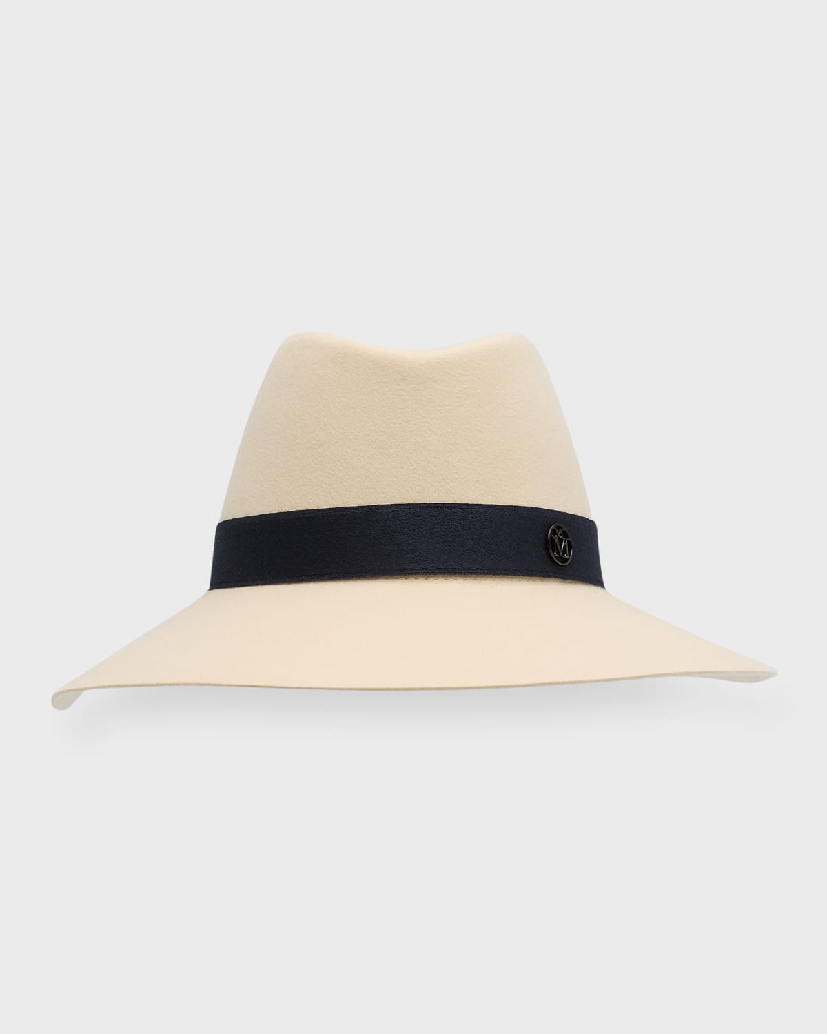 Maison Michel Kate Felt Fedora With Wool Band In Seed Pearl
