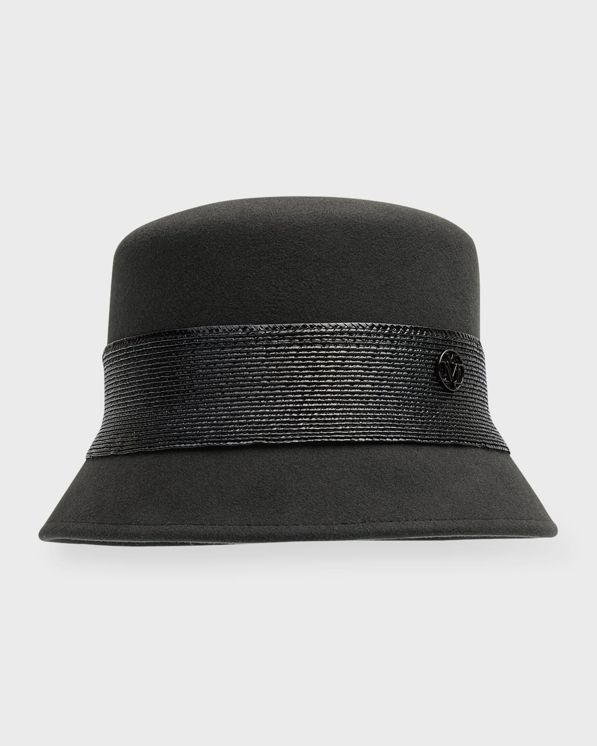 Maison Michel Axel Wool Felt Bucket Hat In Grey Black