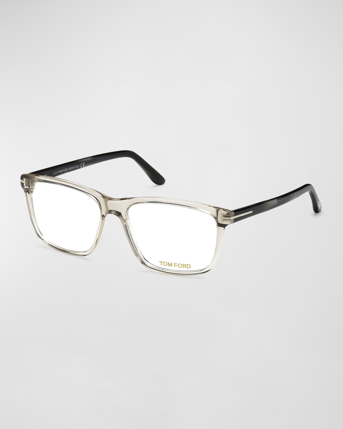 Tom Ford Blue Blocking Two-tone Acetate Square Glasses In Gray